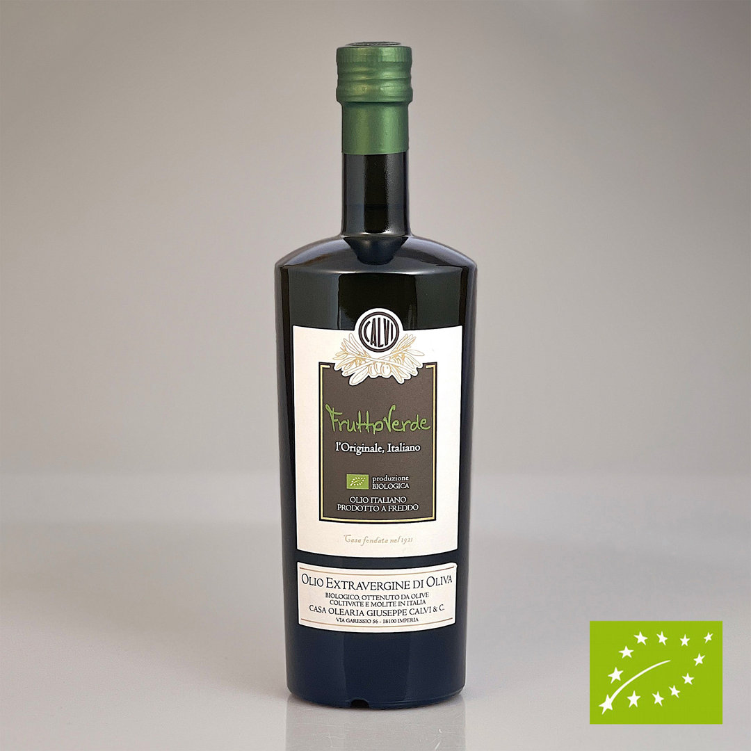 Bio Frutto Verde Ernte 2023 reinsortiges Olivenöl aus der  Ogliarola Olive 750 ml - Calvi