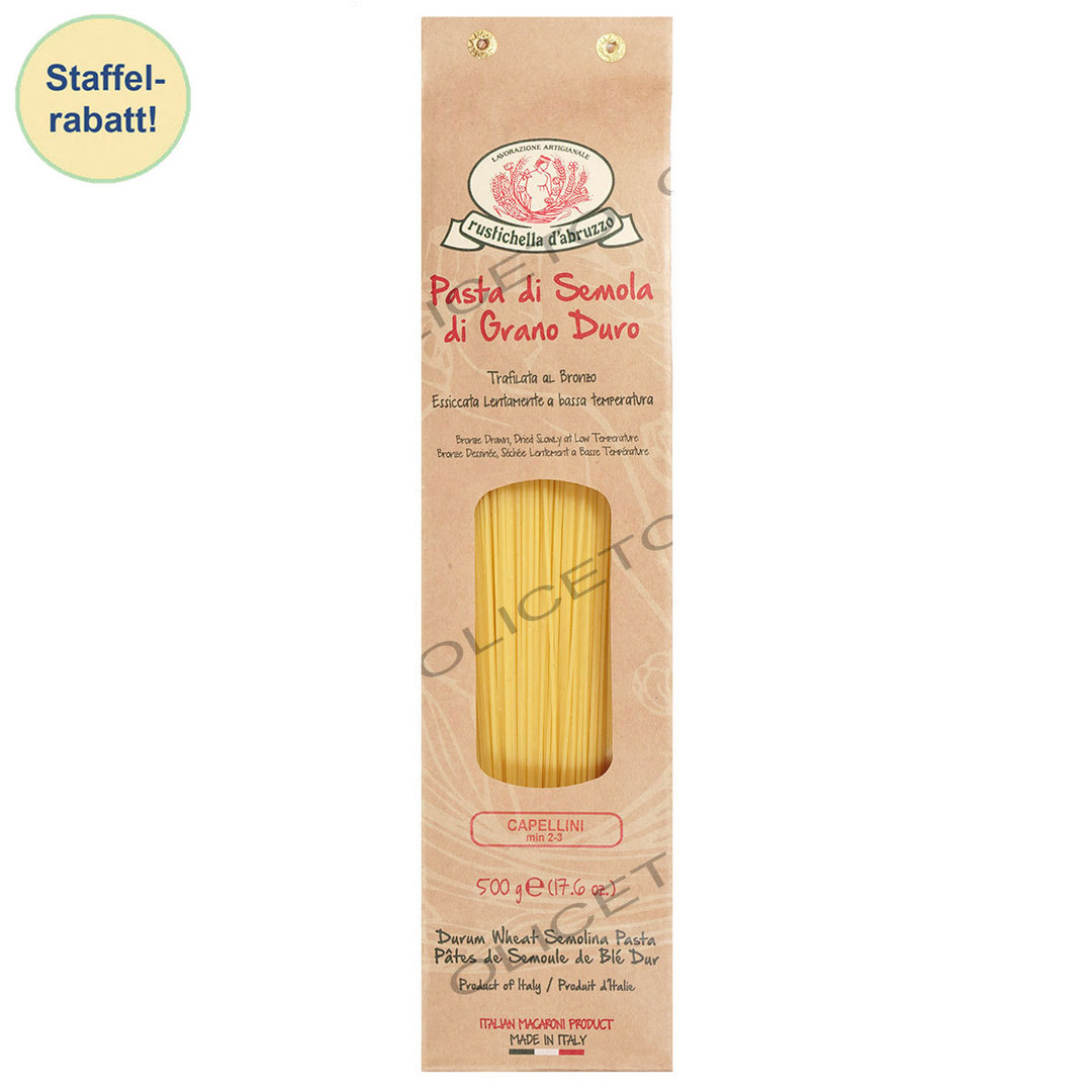 Capellini - Capelli d'angelo Nudeln aus Hartweizen 500 g Packung - Rustichella d'Abruzzo