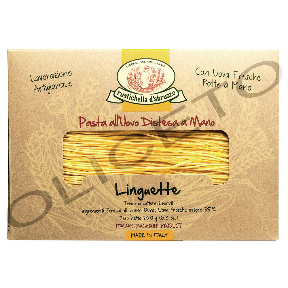 Linguette all'uovo handgefertige Eierbandnudeln 250 g Packung - Rustichella d'Abruzzo