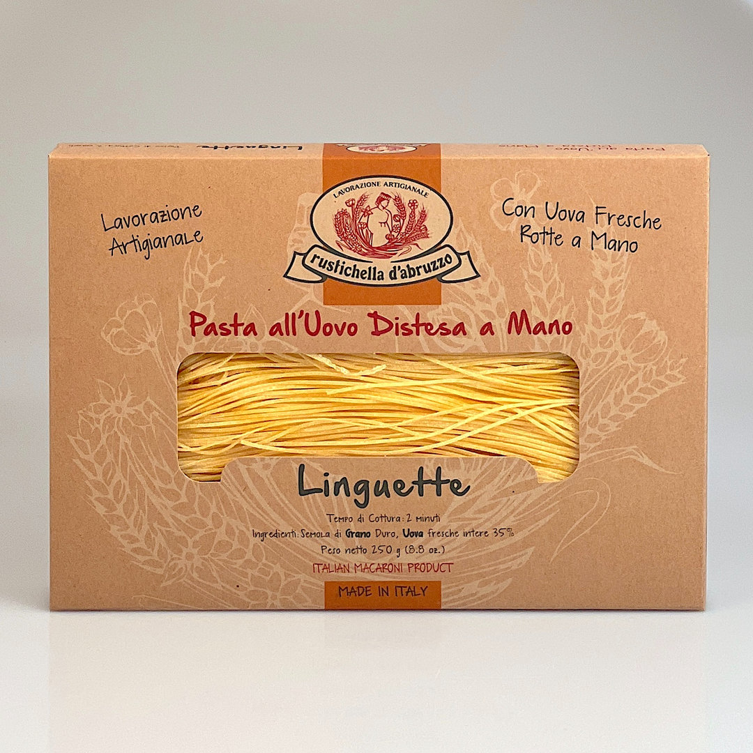 Linguette all'uovo handgefertige Eierbandnudeln 250 g Packung - Rustichella d'Abruzzo