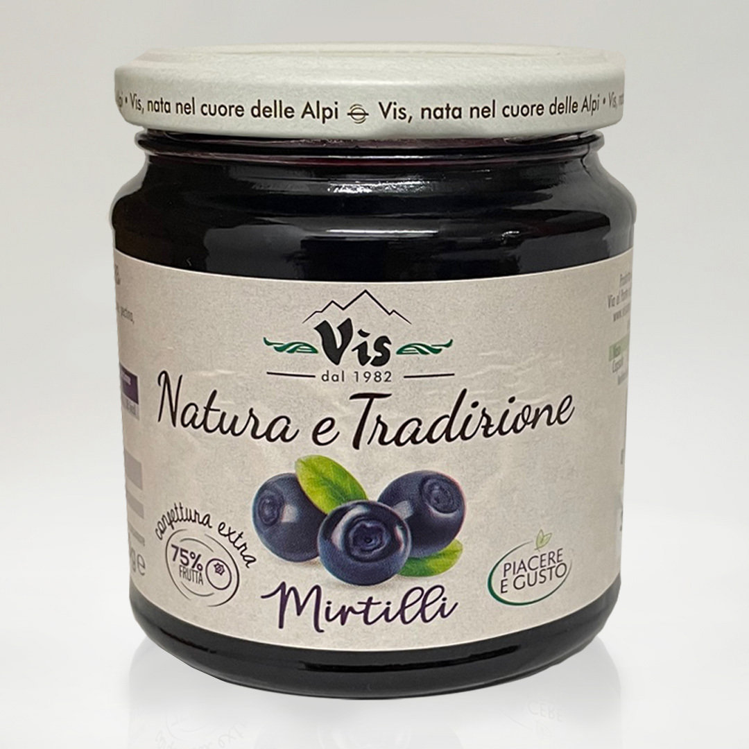 Mirtilli - Fruchtaufstrich Heidelbeere 340 g - Vis Italien: Confettura Extra