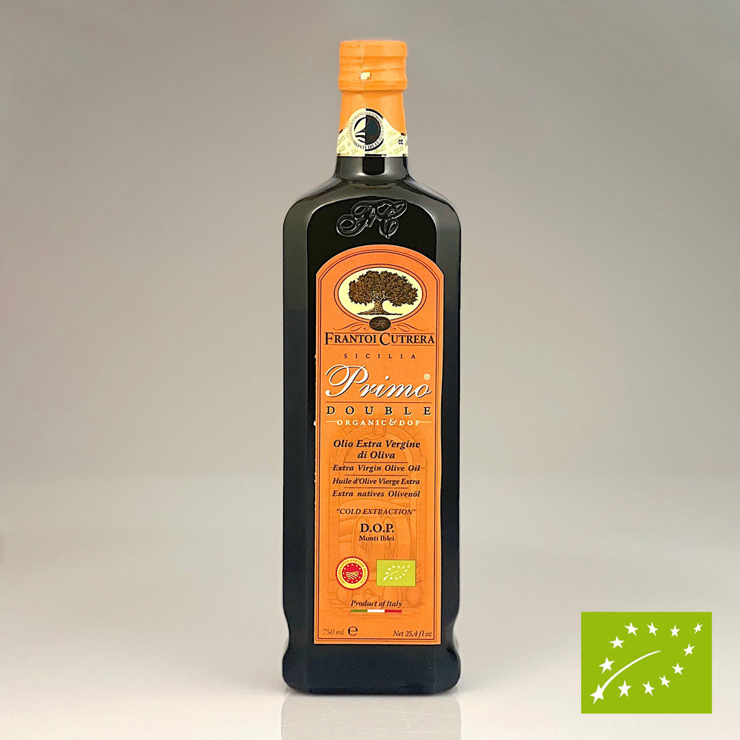 Primo Double Bio & DOP Olivenöl nativ Extra Monti Iblei 750 ml Glasflasche - Cutrera