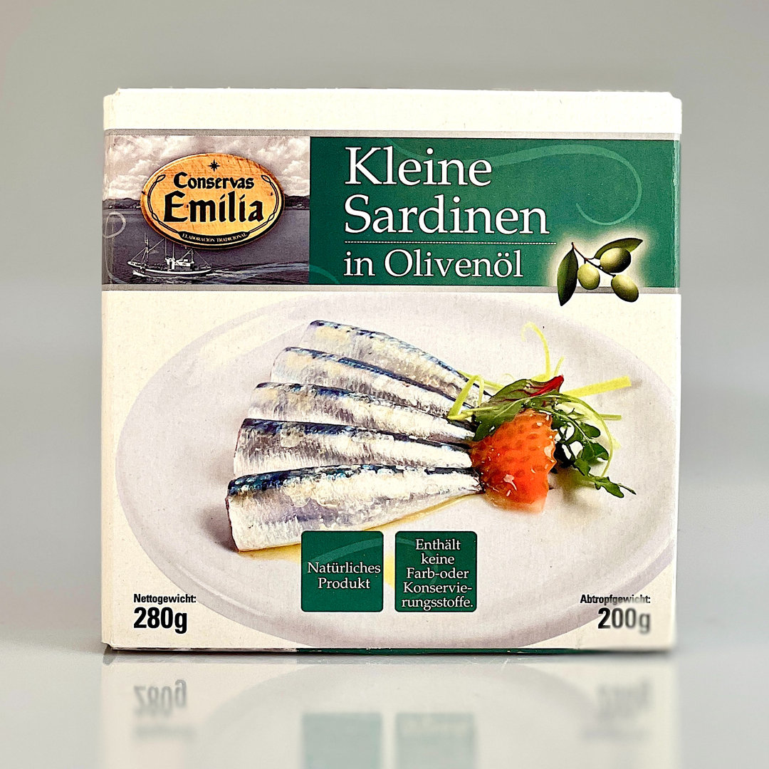 Kleine Sardinen in nativem Olivenöl Extra 280/200 g - Conservas Emilia