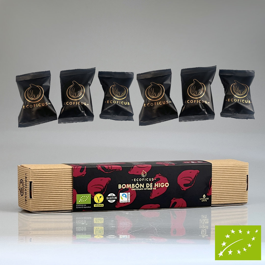 Vegane Bio Feigenpralinen handgemacht in wertiger Geschenkbox - 6 x ca. 15 g -  Ecoficus